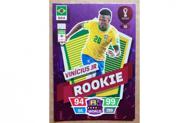 Vincius Jr Brazlia Rookie focis krtya Panini World Cup Qatar 2022
