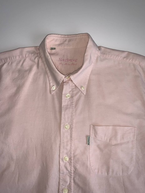 Vintage Barbour Pink XL The Plain Shirt oxford jelleg ing