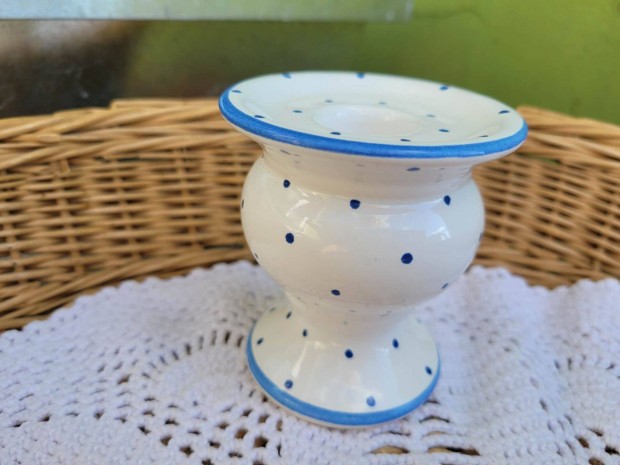 Vintage Gmundner Keramik kk pettyes gyertya tart