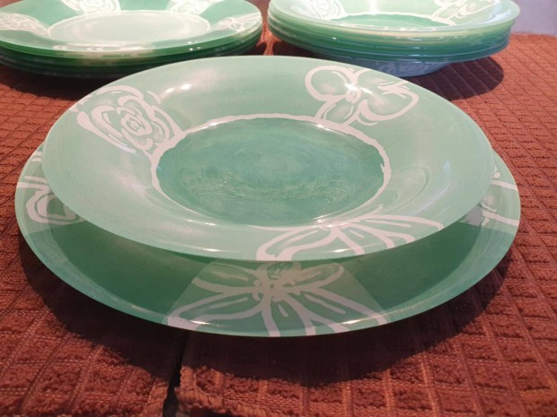 Vintage Luminarc üveg tányérkészlet 3 x 6 db - 13.ker