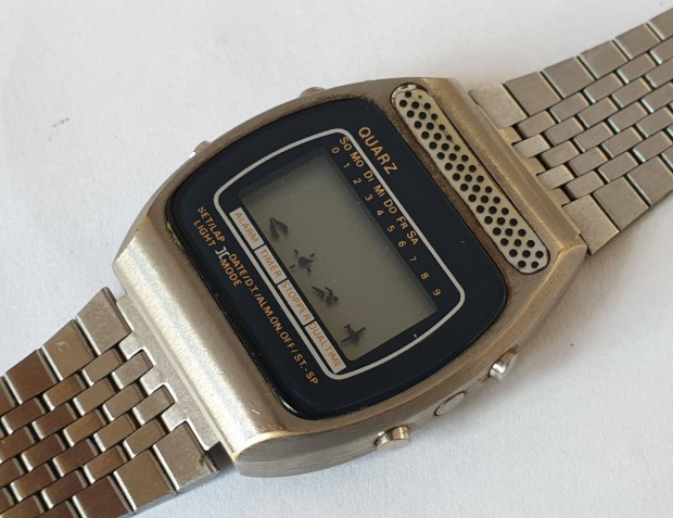 Vintage Meister Anker LCD Quartz Chronograph Frfi Karra 1983-Bl