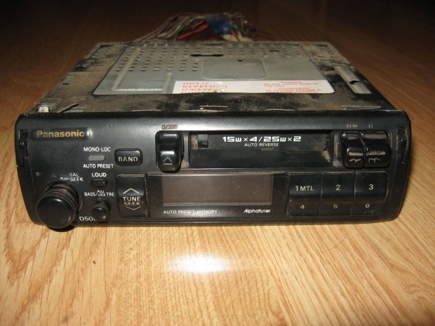 Vintage Panasonic D50E Retro Kazettás Autórádió Autó Rádió Gyűjtőknek
