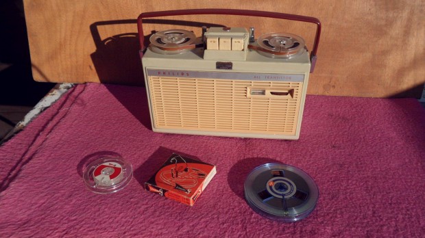 Vintage Philips Portable 1Tape Recorder EL 3585/22 hordozhat magn