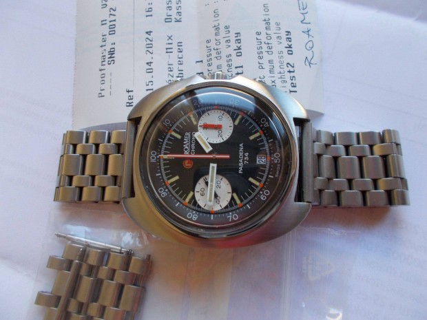Vintage Roamer pasadena Valjoux 7734 chronograph diver!karra!1970!