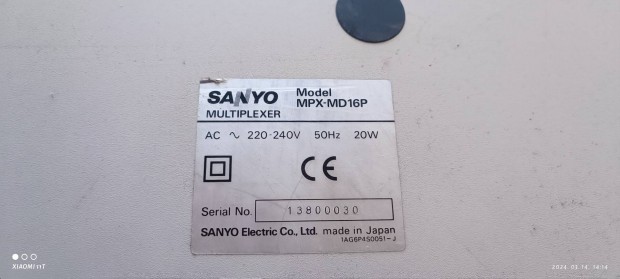 Vintage Sanyo mpx - md16 analg biztonsgi kamera rendszer. Japn. 