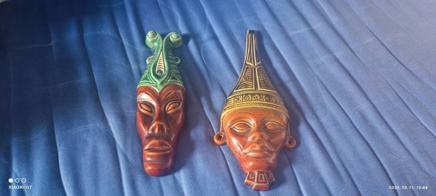 Vintage Zahajszky Lszl kermia maszkok. Afrikai stlus. Posta 