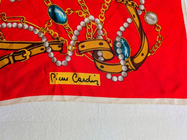 Vintage! - Eredeti Pierre Gardin Selyem Sál! - Kendő! - 82,5 x 82,5 cm