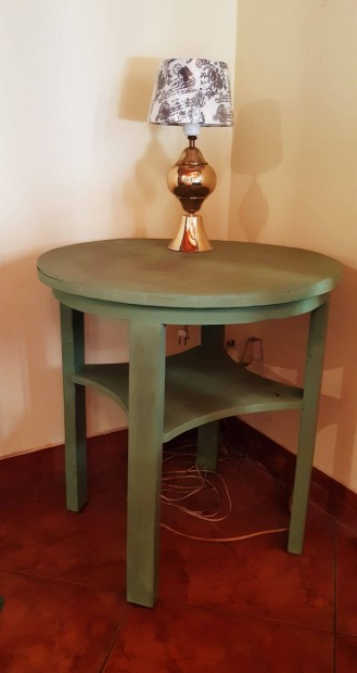 Vintage asztal, rgi dohnyzasztal, antik lerak - festett, antikolt