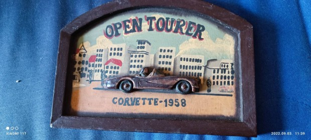 Vintage open tourer kocsma fa tbla Corvette 1958. Posta 