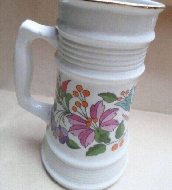 Vintage porcelán korsó váza kalocsai Hungarikum