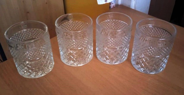 Vintázs 4 db. Anchor Hocking Wexford Glass whiskys pohár készlet
