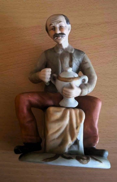 Vintzs Lefton Biscuit porceln fazekas figura