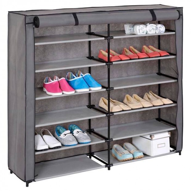 Viola 12 polcos sz�vet cip�sszekr�ny (sz�rke) 16115