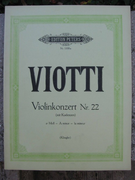 Viotti: a-moll hegedverseny Nr.22. heged kotta