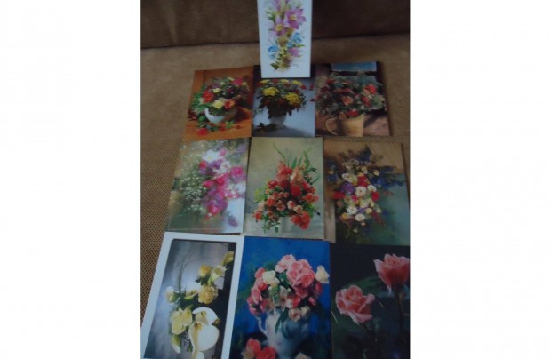 Virágos képeslapok (postatiszta)