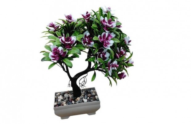 Virágzó mű Bonsai fa 10x7x27 cm, dekoratív lakásdekoráció