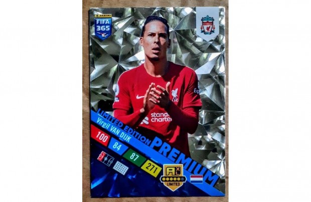 Virgil van Dijk Liverpool Premium Limited focis krtya Panini 2023