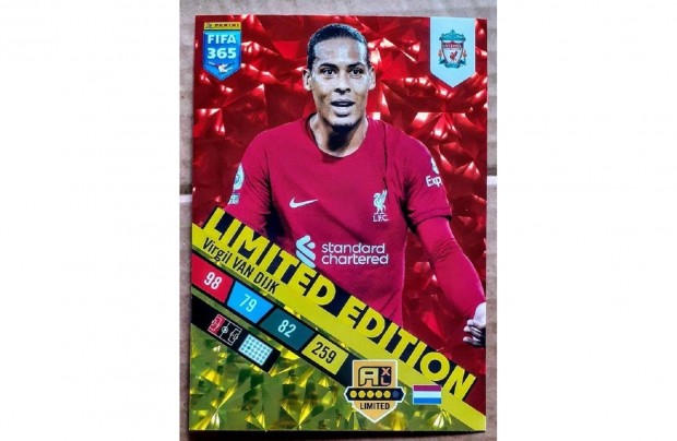 Virgil van Dijk Liverpool XXL Limited focis krtya Panini FIFA 2023