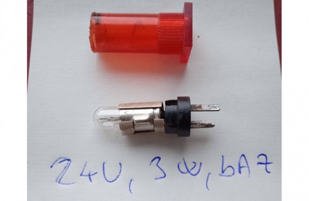 Visszajelző izzó 24 V , 3 W-os ,bA 7-es , használt