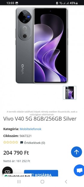 Vivo v40 5g 256gb 8gb ram 