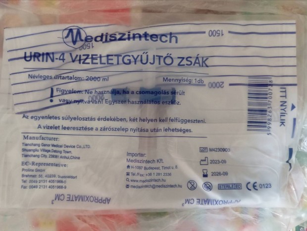 Vizelet gyűjtő zsák,tasak 2000 mil,originált.28 db 1500ftt