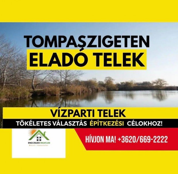 Vízparti telek Szeged Tompa-sziget, Bodobács utcában eladó