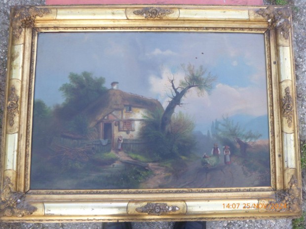 Vladár festmény - Parasztház