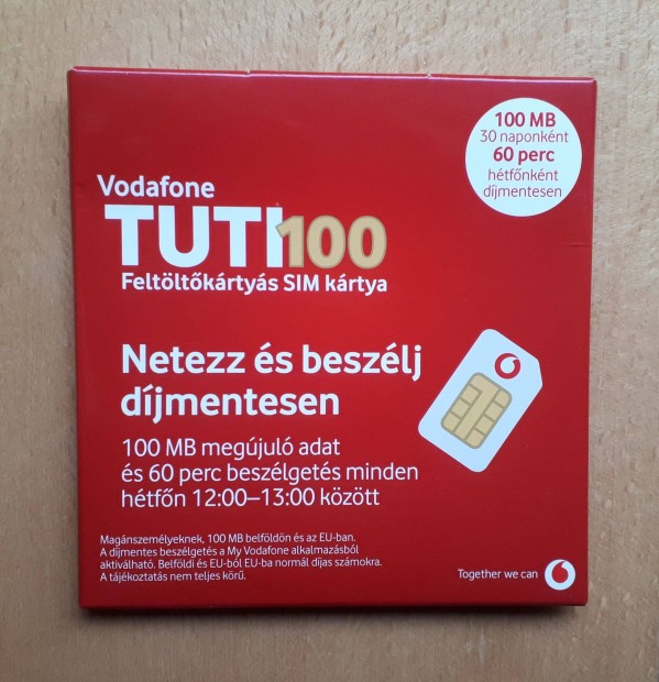 Vodafone SIM krtya knnyen megjegyezhet szmmal