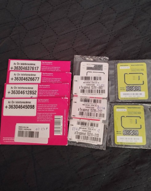 Vodafone Yettel Telekom aktívált sim kártyák eladók