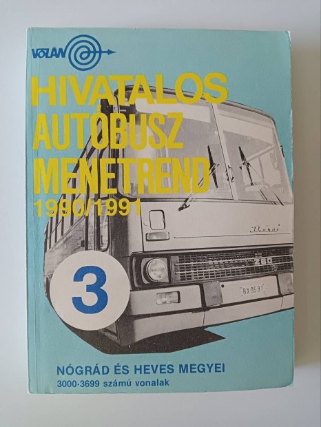 Volán Hivatalos Autóbusz Menetrend '90/'91 3.