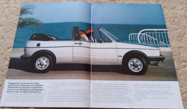 Volkswagen Golf I. kabri (1984) angol prospektus, katalgus!