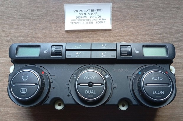 Volkswagen Passat B6 (3C2) fűtéskapcsoló (digit klímás), teszteletlen!