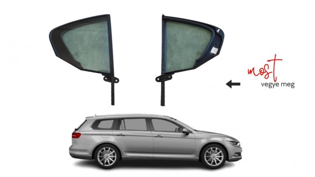 Volkswagen Passat B8 3G sedan 2017 jobb hátsó ablaküveg 3G5845214 REM3