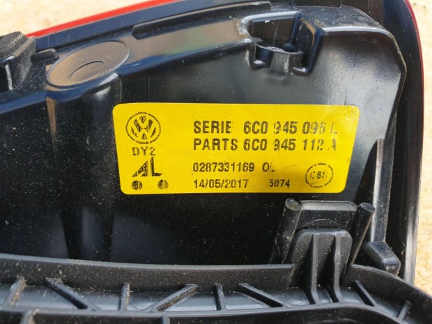 Volkswagen Polo V 5 6C gyári jobb 6C0945096L hátsó lámpa 2014-től