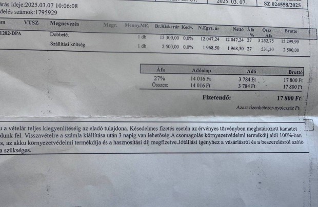 Volkswagen T6 Transporter Multivan jobb első dobbetét (téves vásárlás)