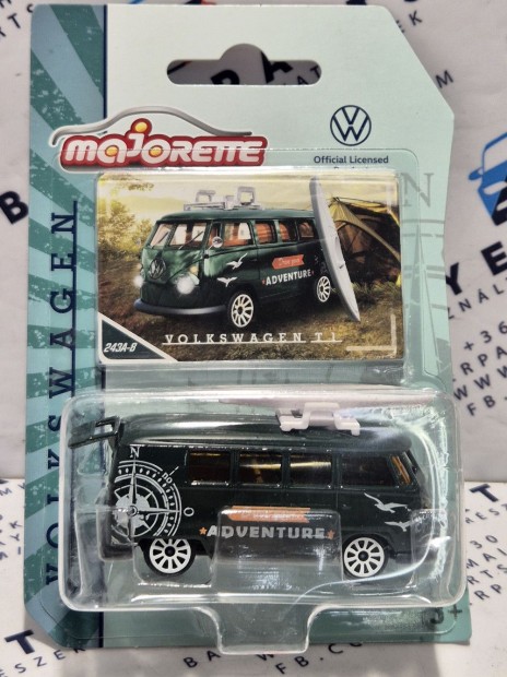 Volkswagen VW T1 transporter Minibus (1962) - zld -  Majorette - 1:6