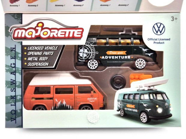 Volkswagen VW szett - VW T3 + VW T1 transporter - Majorette - 1:64