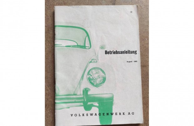 Volkswagen Vw. Bogr kezelsi karbantartsi tmutat.1965.08-