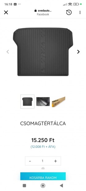 Volvo XC90 II gumi csomagtertalca