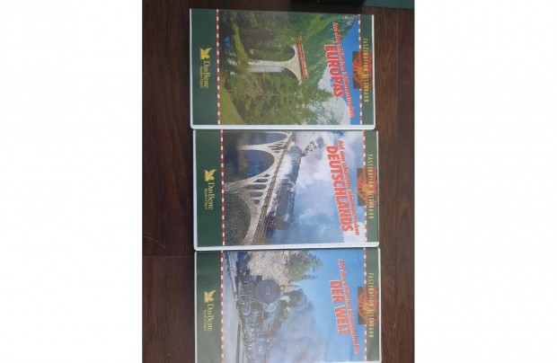 Vonatos VHS videókazetták díszdobozban