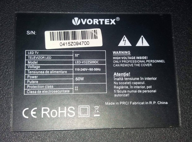 Vortex 32" LED LCD tv hibás törött alkatrésznek CV9203H-B39