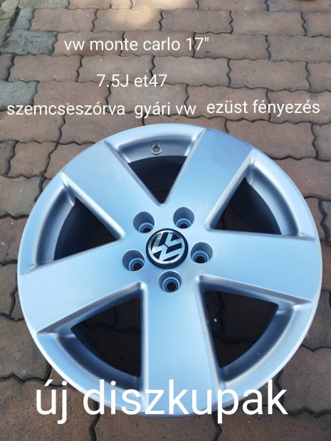 Vw 17" 5x112 7.5j et47 vw monte carlo alufelni garnitura ! Felujitott