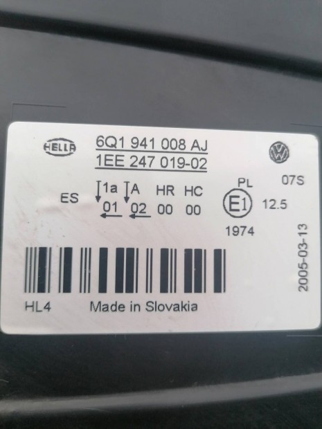 Vw Polo jobb első lámpa