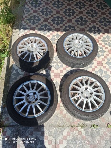 Vw polo nyári Alessió kerék garnitúra eladó. Continental185/60/14