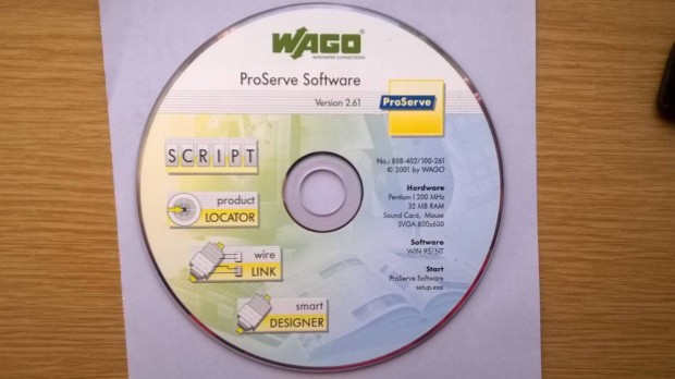 WAGO Proserve Softver programok CD-n , 2001-es kiads
