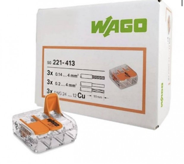 WAGO Sorkapocs 3-as 50 db/csomag