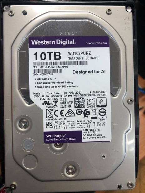WD 10TB HDD Purple 3.5"