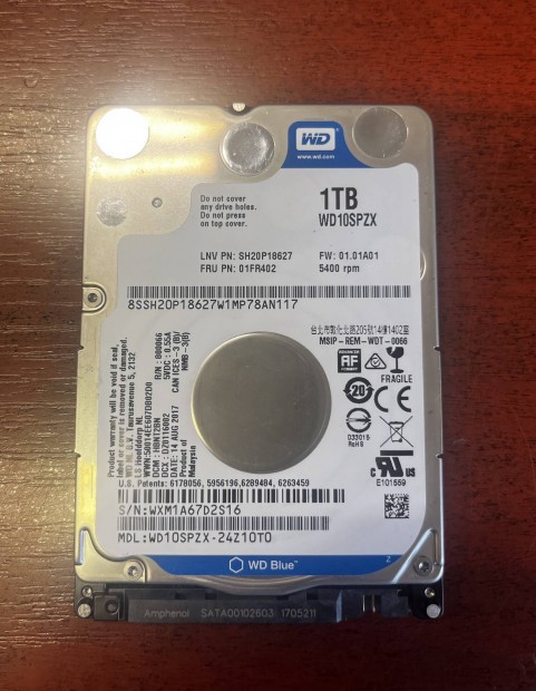 WD 1 1Tb HDD merevlemez 2.5"