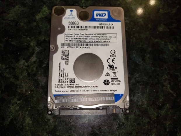 WD 500GB 2,5"-os merevlemez elad!