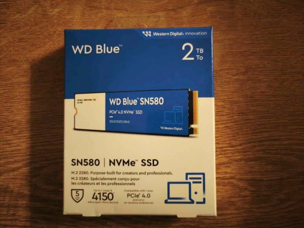 WD Blue 2TB-os Nvme SSD - SN580 Eladó! Új, bontatlan! Garanciális!